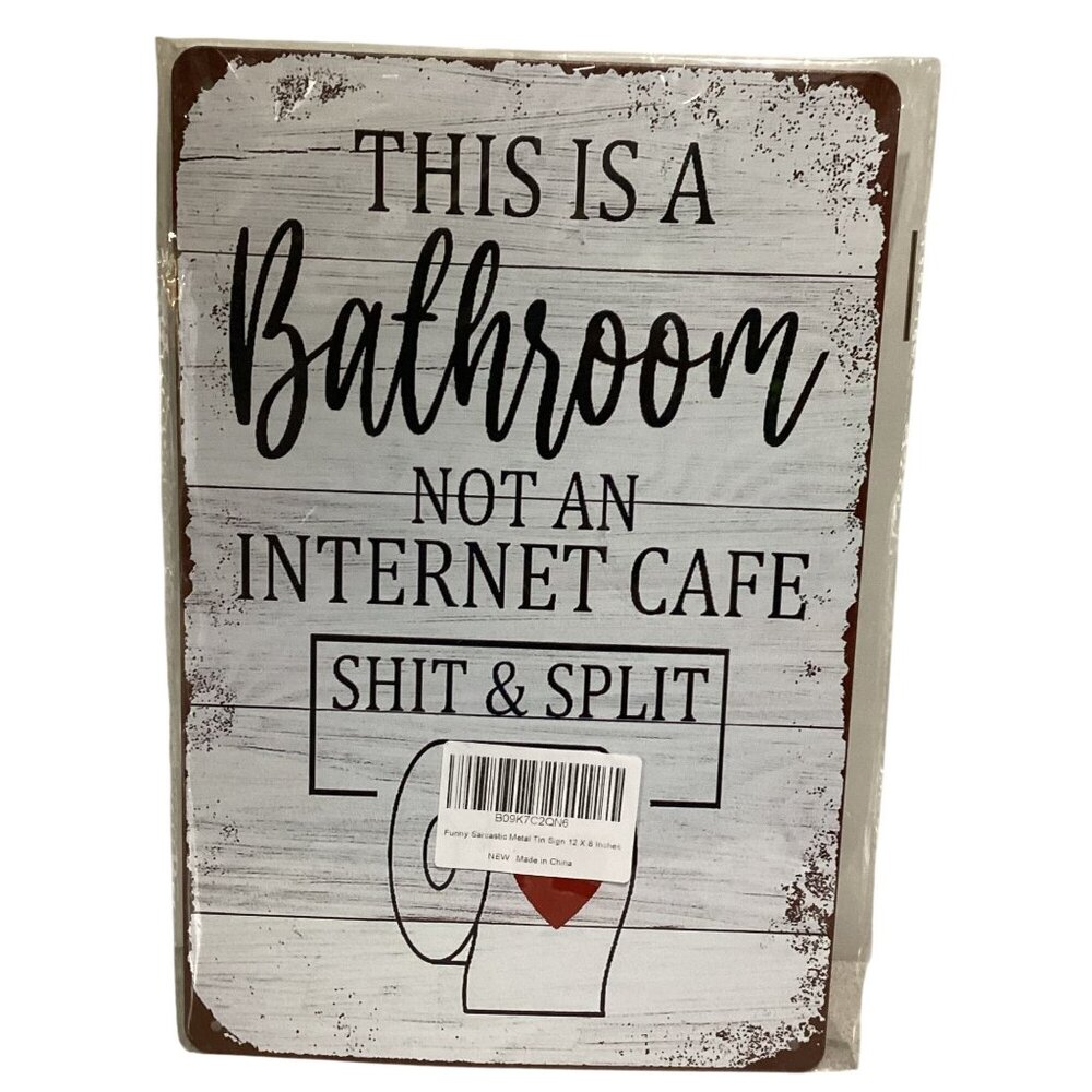 12 X 8 Tin Retro Golden Era Signage This Is A Bathroom  New Sealed